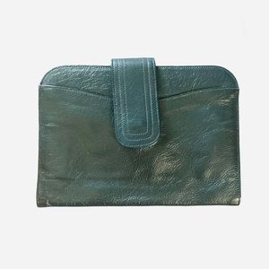 Vintage Meyers Blue Leather Clutch / Wristlet Purse